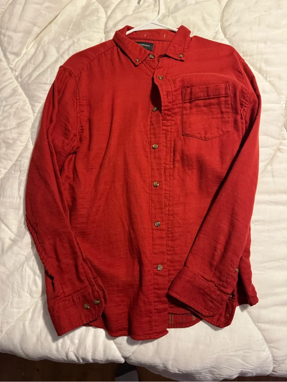 Banana Republic Red Plaid Flannel Shirt